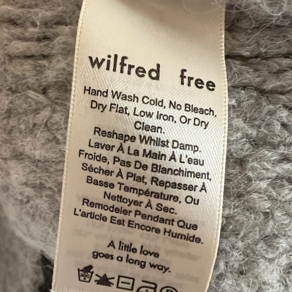 aritzia wilfred gwyneth alpaca wool zip up sweater - light grey, size XS - Picture 7 of 7